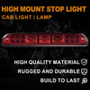 G-PLUS Rear LED Third Brake Light Compatible With 1999-2015 Ford F250 F350 F450 F550 Super Duty,(NOT FOR Harley-Davidson Edition), 3rd Stop Lamps,Red Lens Chrome Housing