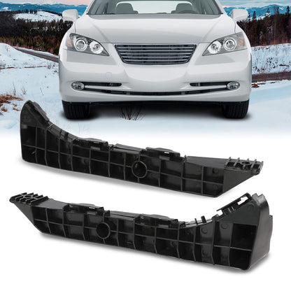G-PLUS Bumper Bracket Front 2pcs Compatible with LX ES350 Base 2007-2012 Front Left Driver and Right Passenger Side Bumper Support Bracket Set 5214533050 LX1043107 5214633050 LX1042107 Black