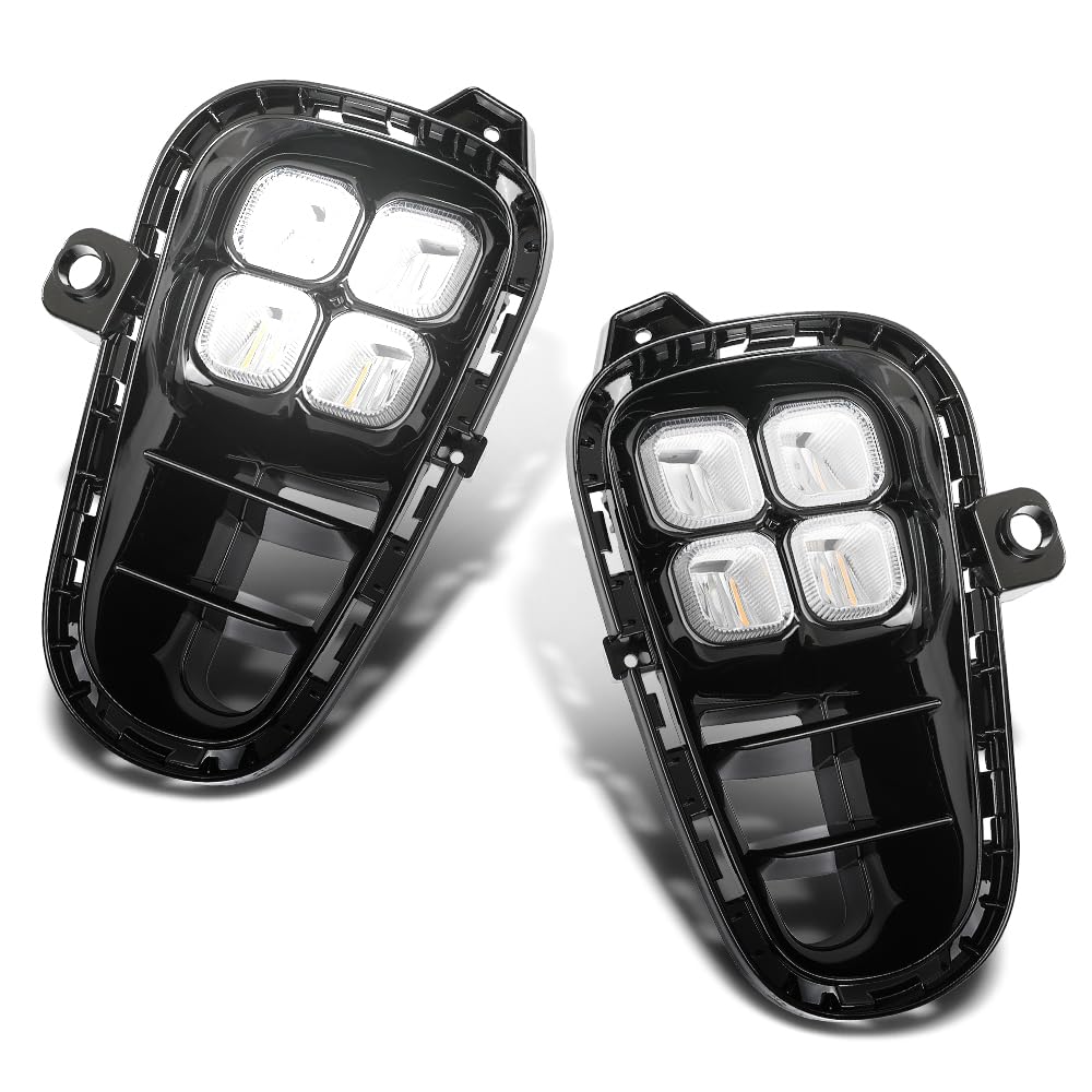 G-PLUS LED DRL Front Fog Light Daytime Running Light Lamps w/Switch, Compatible with Kia Rio EX/LX/S 2018-2020, W/o Wiring Harness, 922011W710, 922021W710, 865251W700, 865261W700