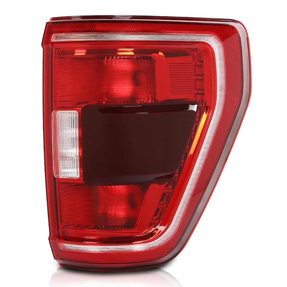 G-PLUS LED Tail Light Rear Brake Lamp Right Compatible with Ford F150 XLT 2021-2023 w/Blind Spot Fit for w/Factory Incandescent Model Red Lens Luces TraserasAssembly