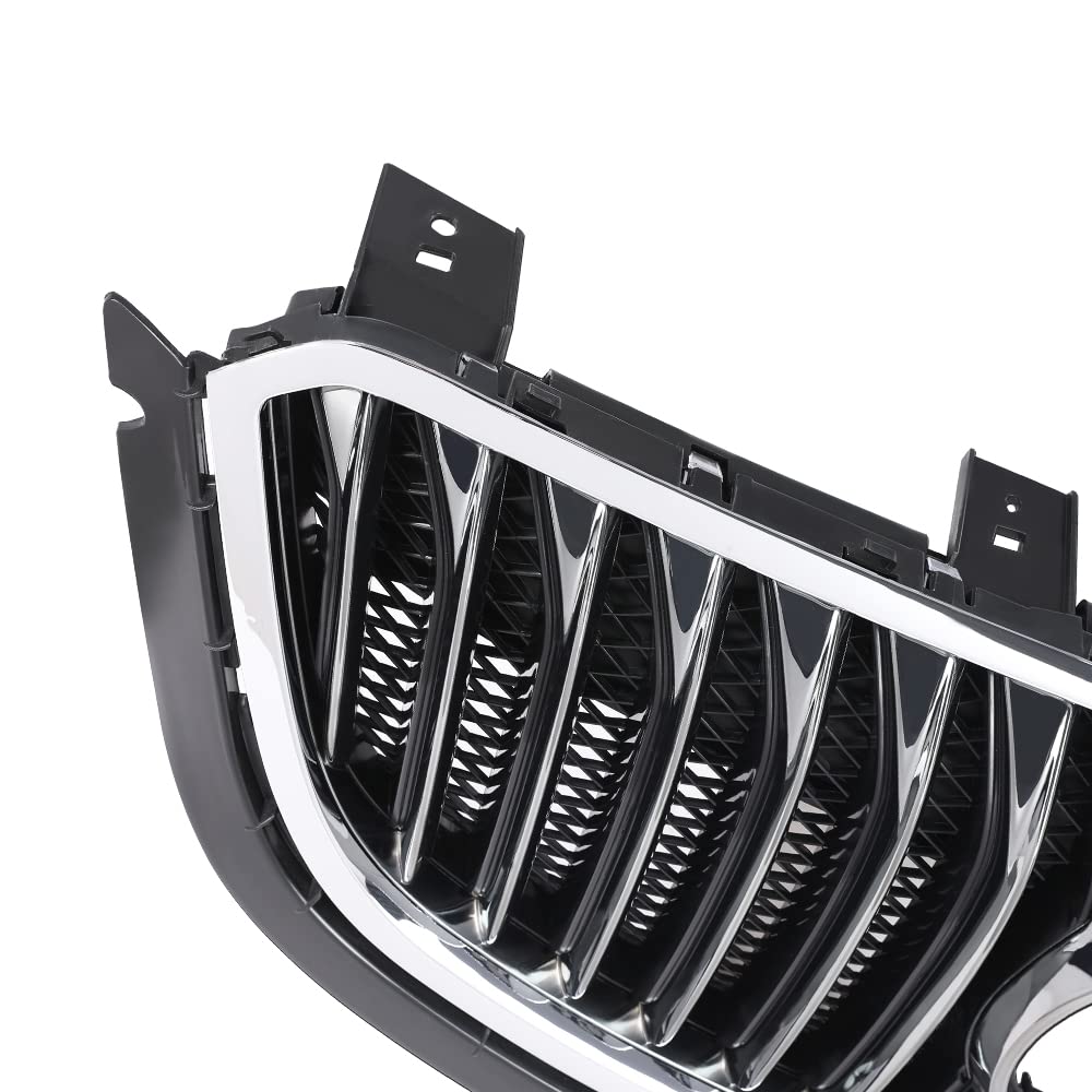 G-PLUS Front Bumper Grille Radiator Gloss Grid Grill Compatible with Buick Envision 2015 2016 2017 Black Mesh Grille