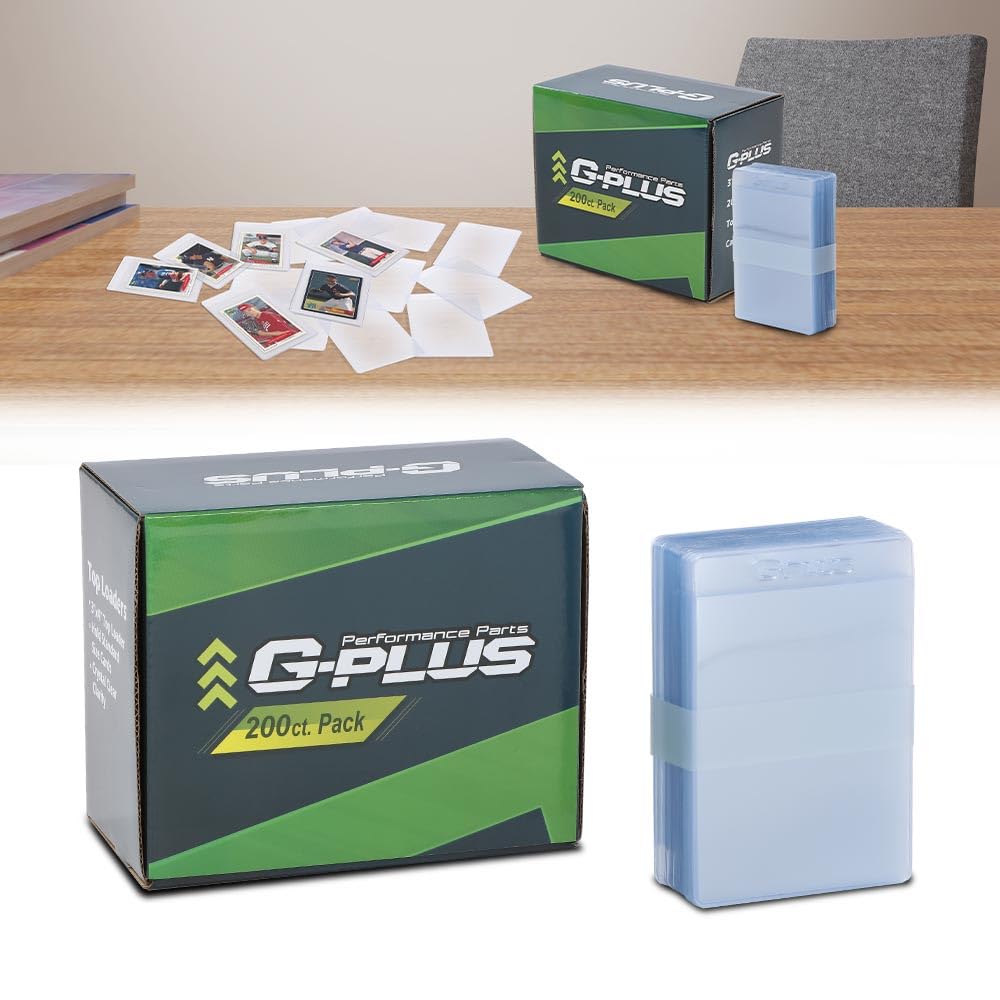 G-PLUS 200 Counts 3"X4" Card Sleeves - Baseball Protectors, Hard Plastic Sportcards Football Game Holder, Collecting Trading Sleeves, Clear Regular Top Loads for Cards 1.5MM