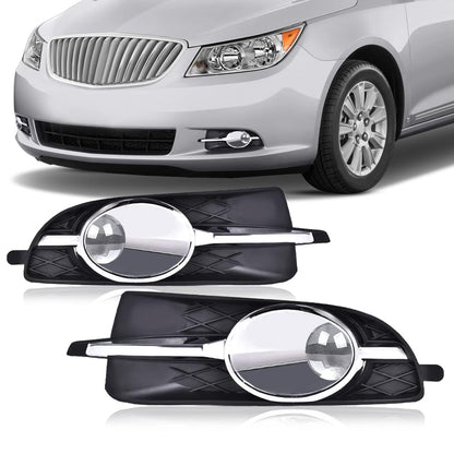 G-PLUS Front Bumper Fog Lights + Cover Trim Compatible with Buick LaCrosse 2010 2011 2012 2013 Driver & Passenger Side Fog Lamps Clear lens RW1345