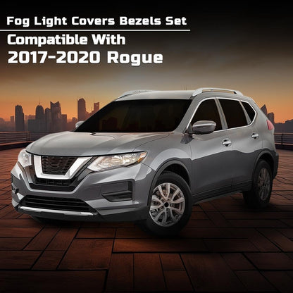 G-PLUS Fog Light Covers Bezels Driver and Passenger Side Compatible with Nissan Rogue S 2017-2020 622566FL0A 622576FL0A NI1039148 NI1038148
