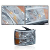 G-PLUS Headlights Assembly Fit Chevy Silverado 1500 2007-2013, Fit Chevy Silverado 2500 3500 & HD 2007-2014, Left & Right Headlamps Smoky Lens Chrome Housing Amber Reflector, faros delanteros