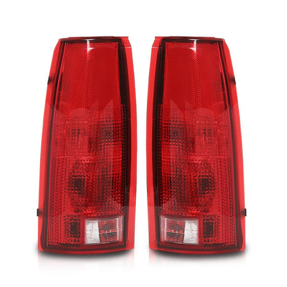 G-PLUS Tail Lights Assembly Rear Brake Lamp Pair w/o Connector Circuit & Bulb Compatible with Chevy GMC Silverado Sierra C/K 1500 2500 3500 1988-1999 GM2800104 Luces Traseras