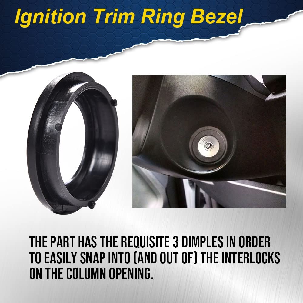 G-PLUS Ignition Trim Ring Bezel Compatible with 2019 2020 2021 Ford Ranger XL/XLT Cab Pickup (Black)