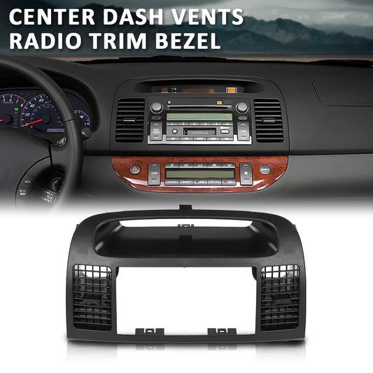 G-PLUS Upper Center Dash Trim Radio Bezel Ac Air Vents Black Compatible with Toyota Camry 2002-2006