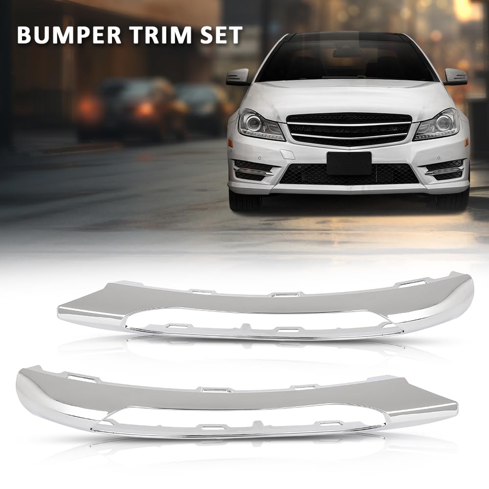 G-PLUS Front Bumper Trim Set Left & Right Compatible with Benz C250 C300 C350 4Matic & Base 2012-2015 2048853074