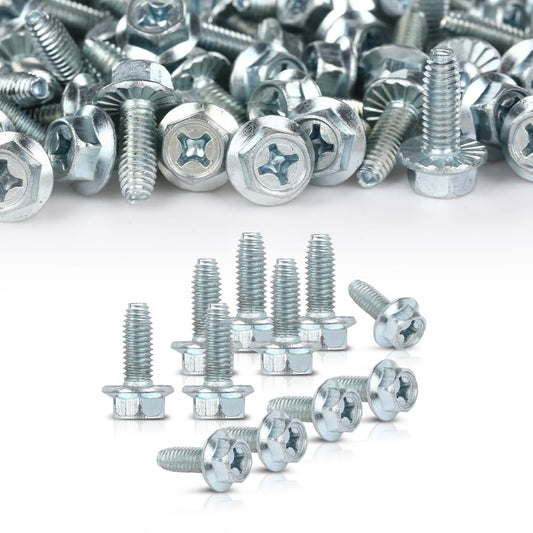 G-PLUS 100 License Plate Screws Compatible with Most Vehicles,#14x 3/4" (#1620), Hex/Phillips/Flat