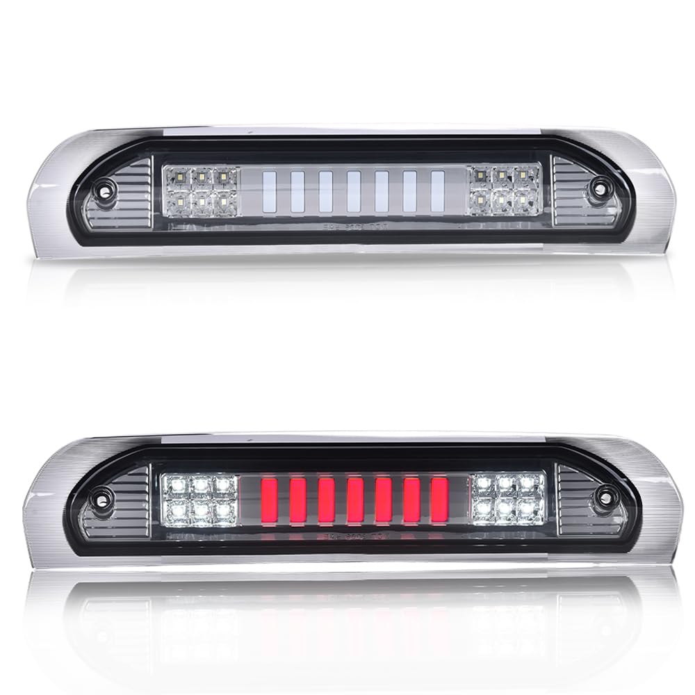 G-PLUS LED Third Brake Light Compatible With 2002-08 Dodge RAM 1500/Fit 2003-2009 Dodge RAM 2500 3500 3RD LED Bar Brake/Cargo Lamp,Type I Chrome Housing Smoky Lens