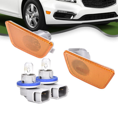 G-PLUS Front Bumper Mounted Side Marker Light Assembly Compatible With 2014-2015 Cruze Diesel/2016 Cruze Limited/2011-2015 Cruze (Driver & Passenger Side)