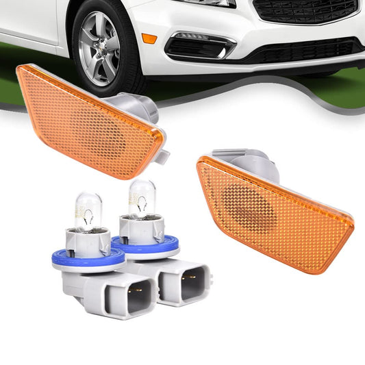 G-PLUS Front Bumper Mounted Side Marker Light Assembly Compatible With 2014-2015 Cruze Diesel/2016 Cruze Limited/2011-2015 Cruze (Driver & Passenger Side)