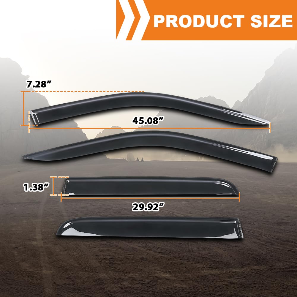 G-PLUS Out-Channel Window Vent Visor Deflectors Tape-On Side Rain Guards Compatible with Ford Maverick XL XLT Lariat 2022-2025 4PCS Smoky