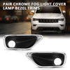G-PLUS Fog Light Cover Lamp Bezel Trims Compatible with Jeep Grand Cherokee 2016-2020 Pair Chrome 68261710AA, 68261711AA