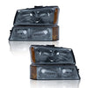 G-PLUS Headlights Bumper Lamp + Fog Lights Combo Assembly Compatible with Chevy 2003-2006 Silverado Avalanche 1500/2500/3500 PickupBumper Headlamps,faros delanteros