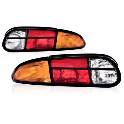 G-PLUS Tail Light Compatible with Chevy Camaro 1993-2002(3 PLUG),NOT Fit 2-Door Tail Lamps Yellow & Red & Clear Lens Halogen Black Housing 5976519 5976520 Luces Traseras Rear Brake Lamps Assembly