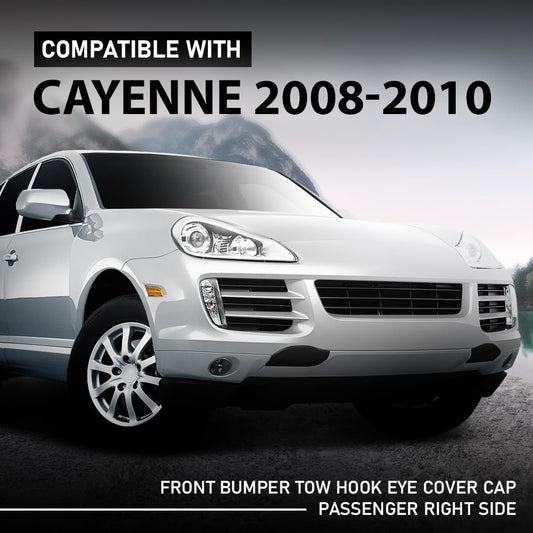 G-PLUS Front Right Bumper Tow Hook Eye Cover Cap, Compatible with Porsche Cayenne 2008-2010, Passenger Side, 95550515610G2X, 955 505 156 10 G2X