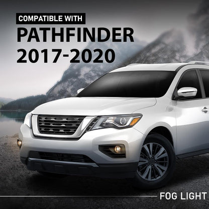 G-PLUS Fog Lights Bumper Lamps Assembly Left and Right Side W/Wiring Harness Compatible with Nissan Pathfinder 2017-2020 261509B90E, 261509B90E Black