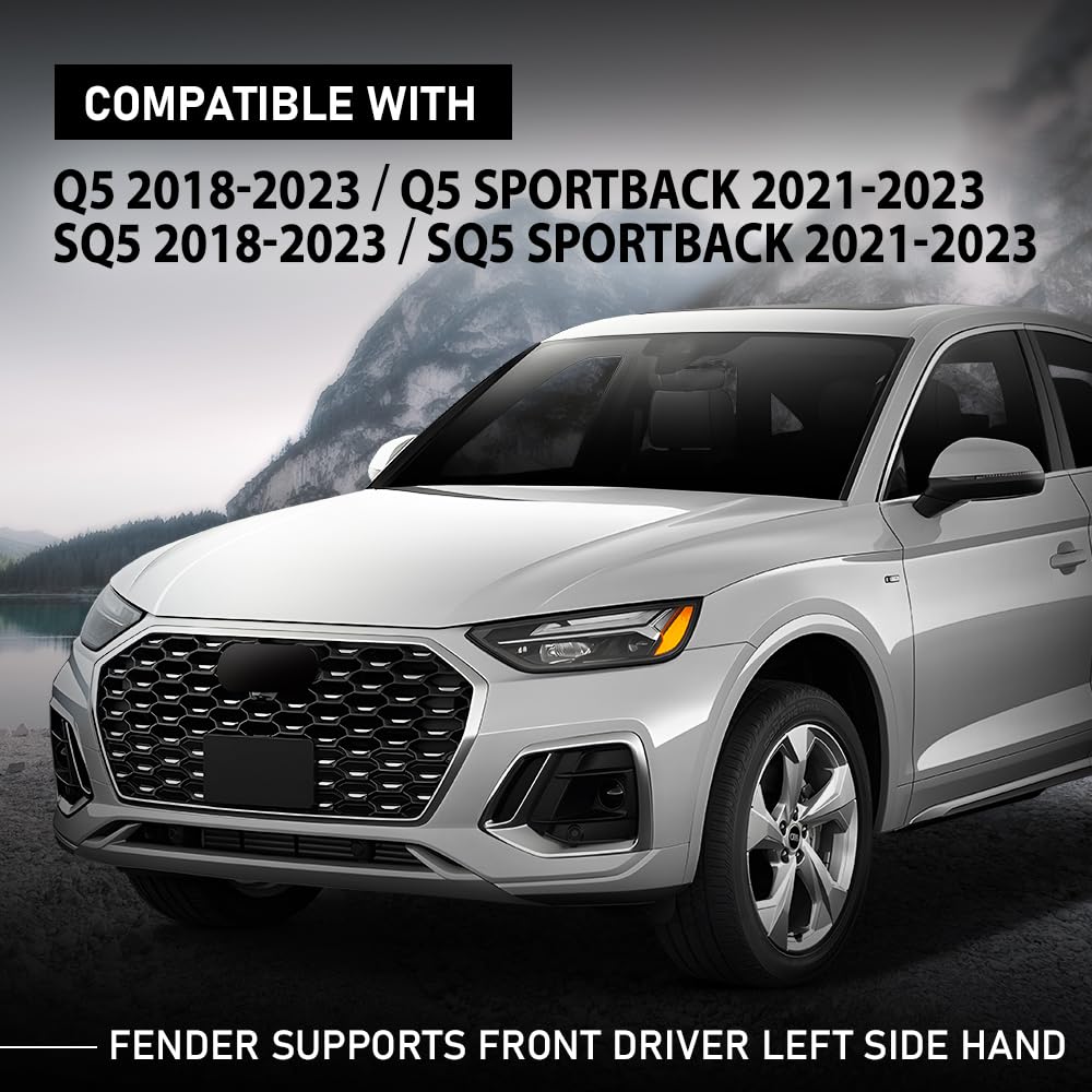 G-PLUS Front Left Fender Support, Compatible with Audi Q5 SQ5 2018-2023, Driver Side, 80A807283A, AU1042116
