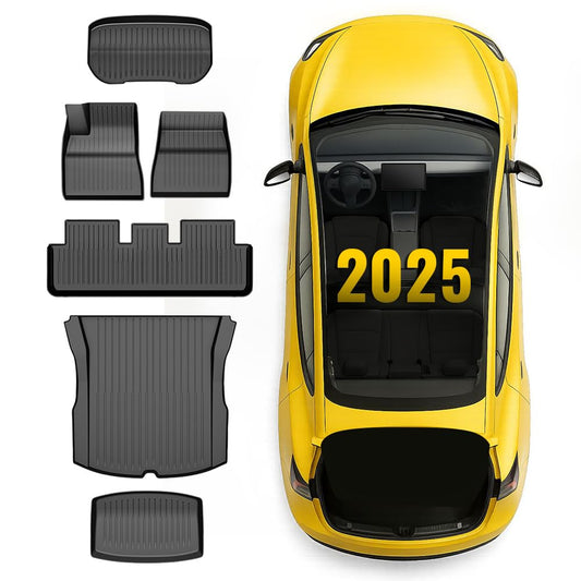 TPE Cargo Liners 6PCS, Compatible with Tesla Model 3 Highland 2024 2025, Floor Liner All Weather Full Cover Protection Cargo Liner & Cargo Trunk Mats Front Rear Cargo Mat Full Set