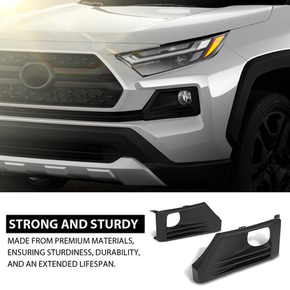 G-PLUS Bumper Fog Lights Lamps Bezels Cover Pair Compatible with Toyota RAV4 Adventure 2019-2022,Fit Toyota RAV4 TRD Off-Road 2020-2023 521280R170, 521270R170, TO1038226, TO1039226 Black