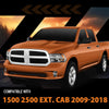 G-PLUS Rocker Panel Covers Compatible with Dodge Ram 1500 2500 Extended Cab 2009-2018 Black