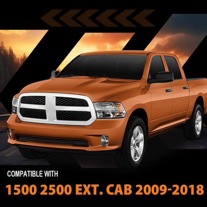 G-PLUS Rocker Panel Covers Compatible with Dodge Ram 1500 2500 Extended Cab 2009-2018 Black