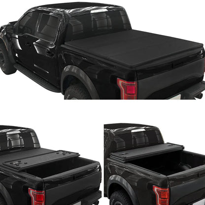 G-PLUS T3 Tri-Fold Hard Lock 5Ft Truck Tonneau Cover Compatible with Toyota Tacoma 2016-2021 | for Fleetside/Styleside Models Only | 5' Extra Short Bed |