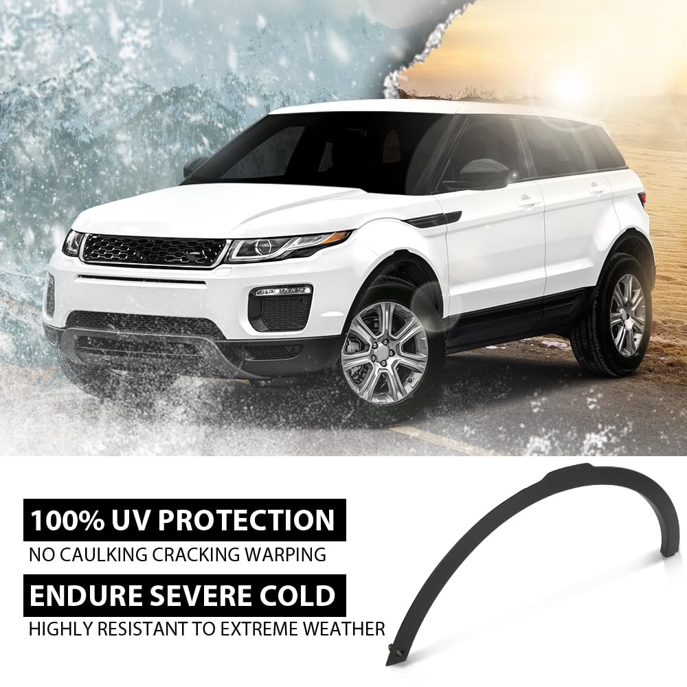 G-PLUS Front Left Wheel Arch Fender Trim Molding with Sensor Hole Compatible with Range Rover Evoque 2012-2019,Fit for Models With Active Park Assist System