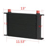 G-PLUS Black 25 Row AN10-10AN Engine Transmission Oil Cooler Kit & Oil Cooler Sandwich Plate Kit Compatible with GM LS1 LS2 LS3 Aluminum