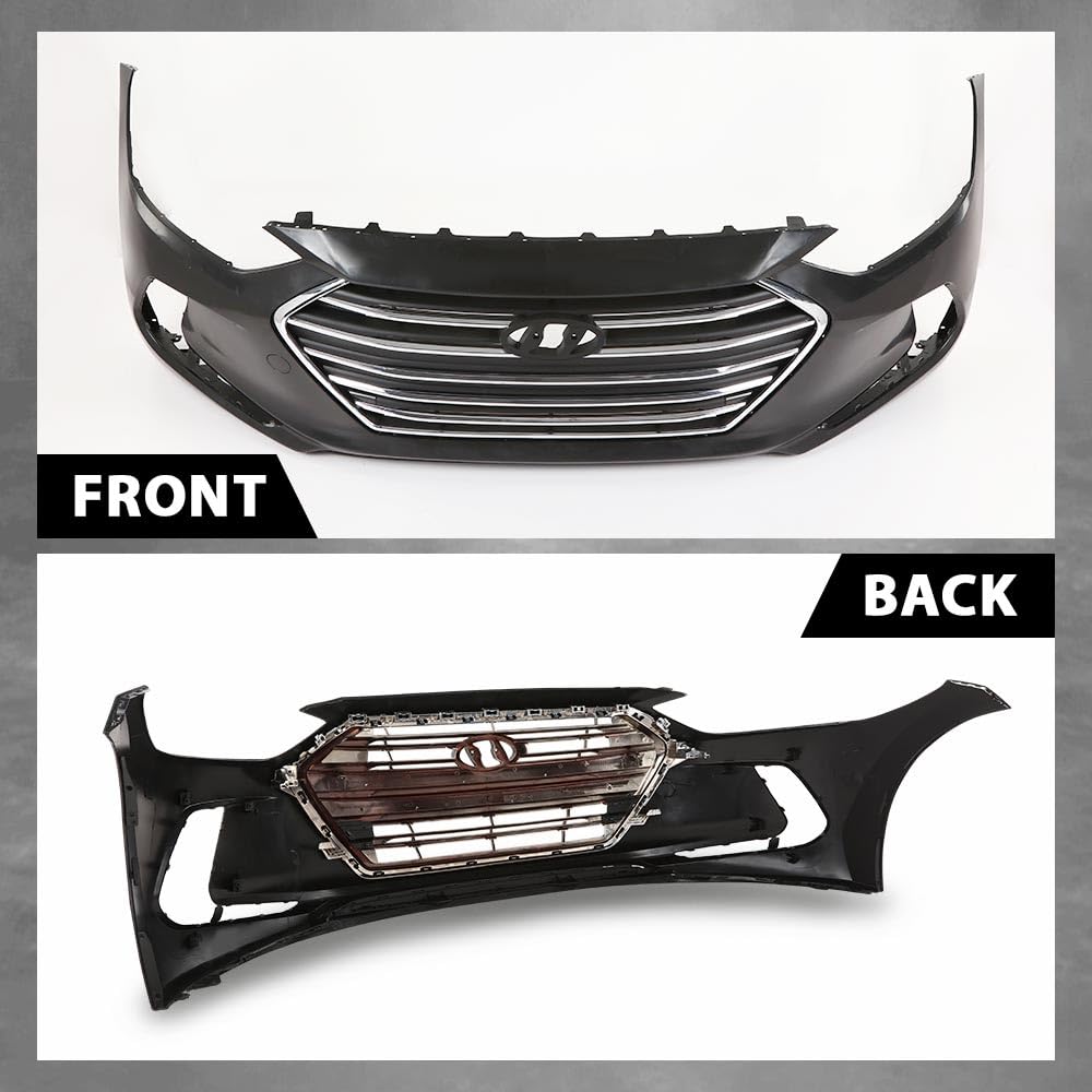G-PLUS Front Bumper Cover Grille Set Compatible with Hyundai Elantra 2017-2018