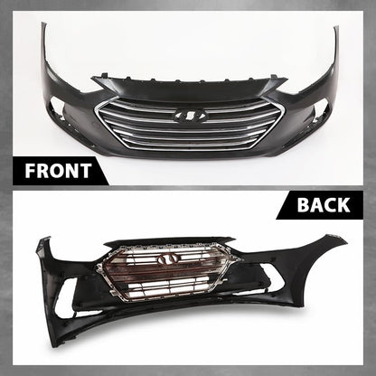 G-PLUS Front Bumper Cover Grille Set Compatible with Hyundai Elantra 2017-2018