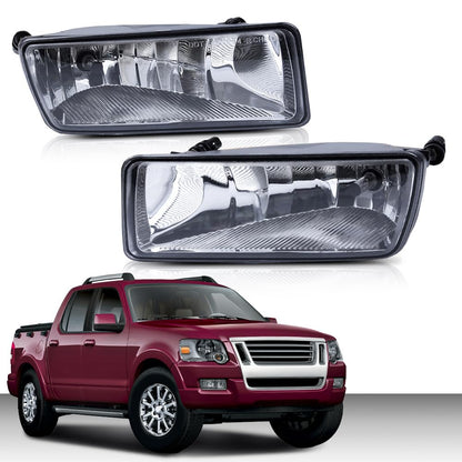 G-PLUS Front Bumper Fog Lights Compatible with Ford Explorer 2006-2010,Fit Explorer Sport Trac 2008-2010 Pair Driver and Passenger Side Driving Fog Lamp Accessories Clear Lens