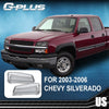 G-PLUS Front Headlight Lens Cover Compatible with 2003-2006 Chevy Silverado, Left & Right Side (Smoky Lens)
