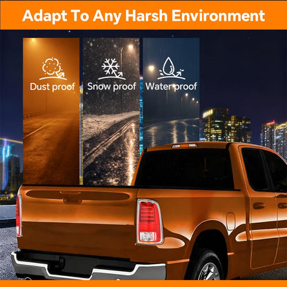 G-PLUS LED Rear Right Tail Lights Assembly w/Bulbs Fit Dodge Ram 1500 2013-2018, Fit Dodge Ram 2500 3500 2014-2018, Right Passenger Rear Brake Lamp, Clear/Red Lens, 68093078AC, CH2801203
