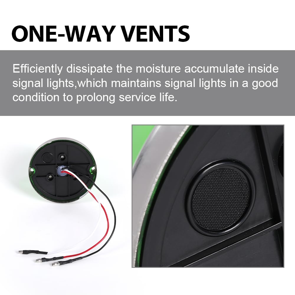 G-PLUS Green Lens White LED Light Marker Turn Signal Light Lamp w/Base Universal