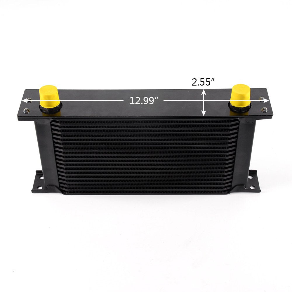 19 Row AN10-10AN Aluminum Transmission Engine Oil Cooler Thermostat Kit Compatible For Subaru Impreza WRX STi 2001 2002 2003 2004 2005
