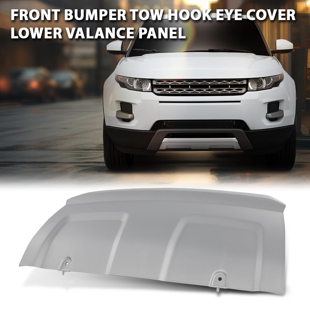 G-PLUS Front Bumper Tow Hook Eye Cover Lower Valance Panel Compatible with Range Rover Evoque 2012-2015 Silver
