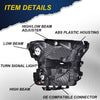 G-PLUS Headlights Assembly, Compatible with 2015 2016 2017 Ford F150 bumper Headlamp, Smoky lens Black Housing Clear Reflector