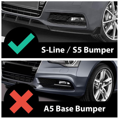 G-PLUS Black Front Bumper Fog Light Grilles Covers Driver and Passenger Side Fit Audi A5 S-Line S5 2013-2016 /Only Fit S-Line S5 Bumper Models/Not Fit For A5 Basic Version 8T0807681K 8T0807682K