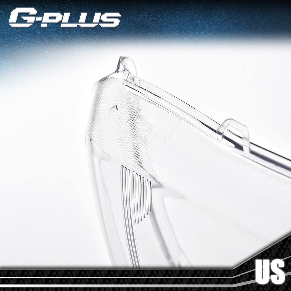 G-PLUS Front Headlight Lens Cover Compatible with 2003-2006 Chevy Silverado, Left & Right Side (Clear Lens)