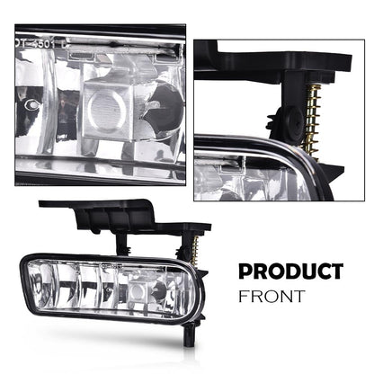 G-PLUS Fog Lights Lamp Left Right Compatible With Chevy Silverado 1500/2500 1999-2002/Fit Chevy Silverado 3500 2001-2002/Fit Chevy Tahoe/Suburban 2000-2006 Clear Lens