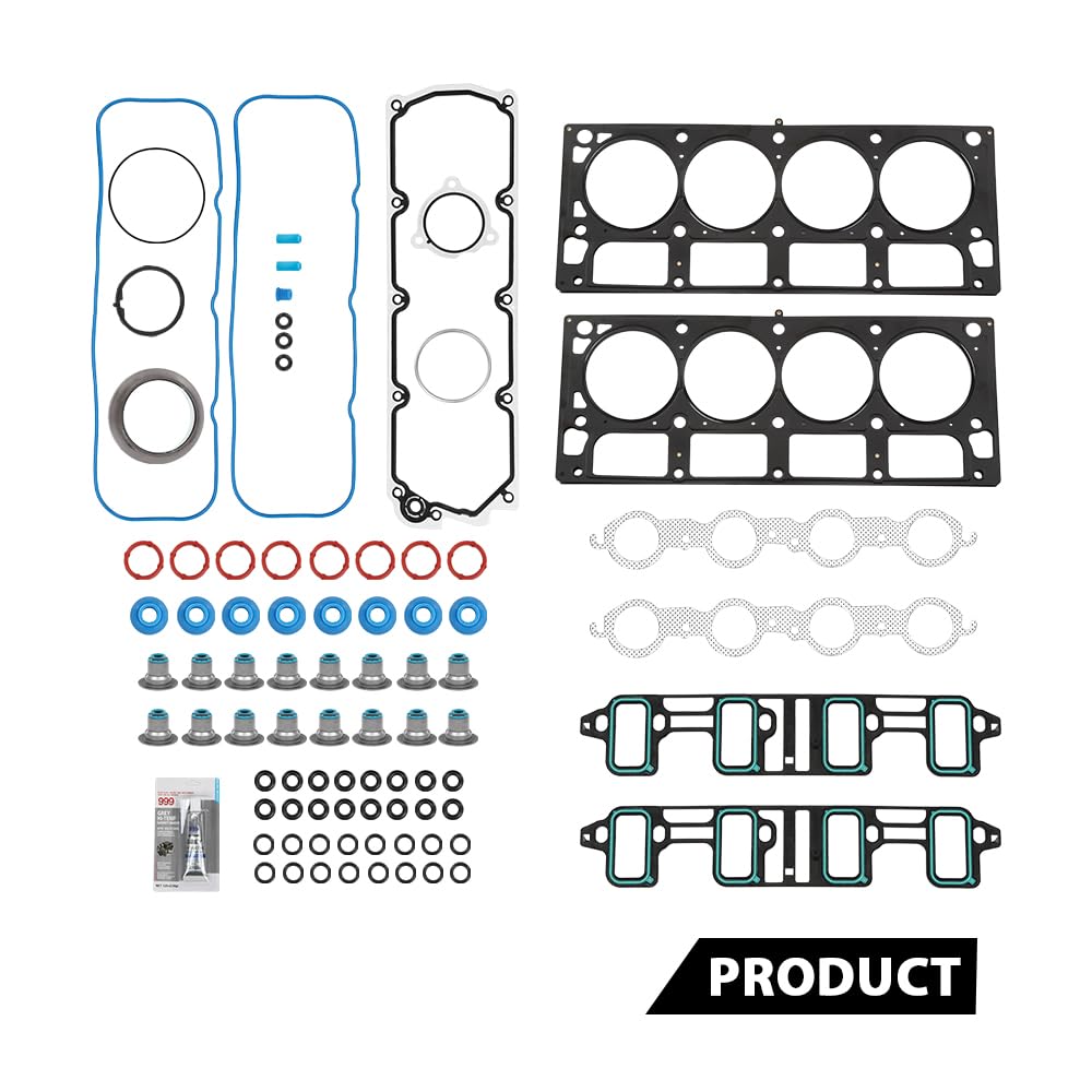 G-PLUS Head Gasket Set Compatible with Chevy Silverado Express Suburban GMC Sierra Yukon 6.0L 6.2L 2007-2019, for Cadillac Escalade 2009, for Hummer H2 2008-2009, HS26192PT-5