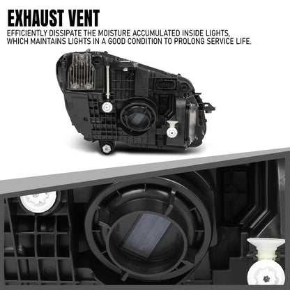 G-PLUS LED Headlight Left Driver Side Compatible with Benz C300 C43 W205 2019 2020 2021 2059066104, 2059066004 Black