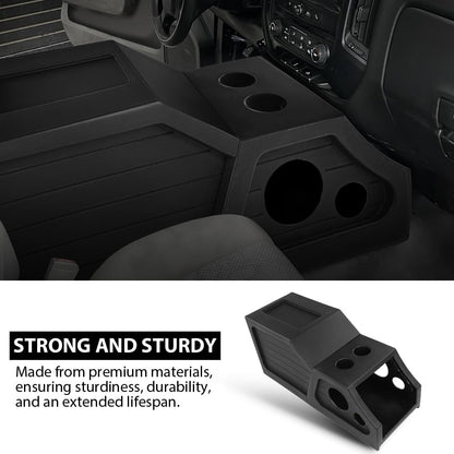 G-PLUS 12" Center Console Subwoofer Box Compatible with Chevy/GM Crew Cab 2014-2018 Black
