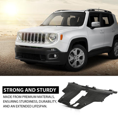 G-PLUS Lower Engine Splash Shield Under Guard Cover Compatible with Fiat 500X 2016-2018, Fit Jeep Renegade 2015-2018 CH1228133, 68420672AA, 68248089AA Black