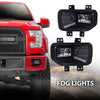G-PLUS Headlights Bumper Lamp + Fog Lights Compatible with Ford F150 2015-2017(White Cover White Frame Orange Reflector Headlights + Fog Lamps)