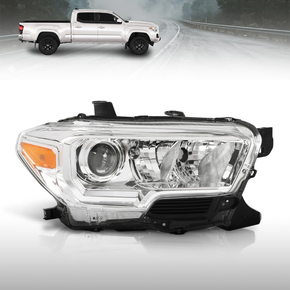 G-PLUS Headlight Assembly Right Side Compatible with Toyota Tacoma SR Crew Cab/Extend Cab Pickup 2019-2023 White
