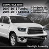 G-PLUS LED DRL Headlights Compatible with Toyota Tundra 2007-2013,Fit Toyota Sequoia 2008-2017 Headlamps Assembly Smoky Lens Black Housing Clear Reflector Left & Right,faros delanteros